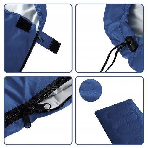 LEKKI ŚPIWÓR TURYSTYCZNY MUMIA KAPTUR 210CM CIEPŁY KOŁDRA + POKROWIEC 2w1 na Arena.pl