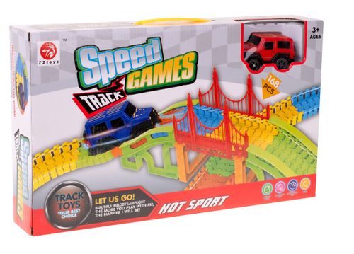 TOR SAMOCHODOWY SPEED GAMES TRACK + SAMOCHÓD 168 ELEMENTÓW HIT! na Arena.pl