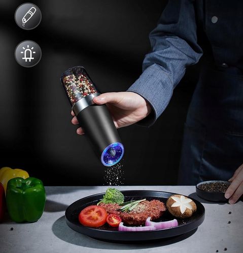 ELEKTRYCZNY MŁYNEK DO PIEPRZU ZESTAW 2 SZT MŁYNKÓW DO SOLI I PIEPRZU, Z LED na Arena.pl