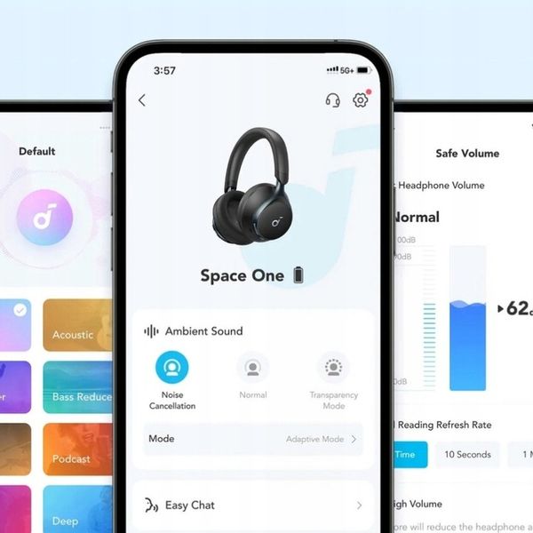 Słuchawki bezprzewodowe Soundcore Space One Czarne ANC LDAC Hi-Res zdjęcie 7