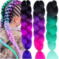 3X WŁOSY SYNTETYCZNE DO WARKOCZYKÓW KOLOROWE WARKOCZYKI TĘCZA DOCZEPY