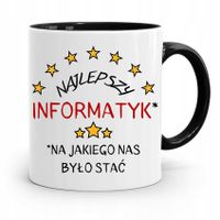 Kubek Czarny Informatyka Programisty Najlepszy Inf Z Nadrukiem Ze Zdjęciem