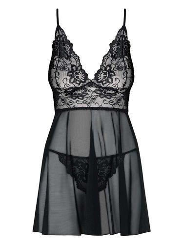 Komplet Idillia babydoll i stringi - czarna - Obsessive L/XL na Arena.pl