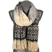 Czarny Duży Szalik Damski Bawełniany Ciepły Szal Jesień Re-64