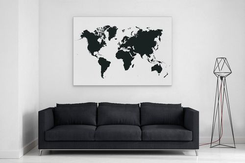 OBRAZ NA PŁÓTNIE CANVAS DO SALONU MAPA ŚWIATA 100X70 CM na Arena.pl