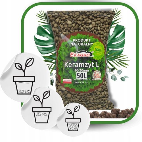 Keramzyt ogrodniczy do drenażu gruby 50L doniczkowy 10-20mm na Arena.pl