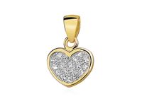 Delikatny pozłacany rodowany srebrny wisiorek serce z cyrkoniami cyrkonie srebro 925 Z0823CGR