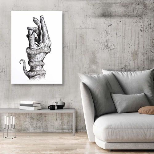Obraz na płótnie – Canvas, Dłoń z wężem 70x100 na Arena.pl