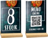 NUMER STOLIKA DO RESTAURACJI z nadrukiem TWÓJ NAPIS LOGO KOD QR