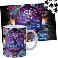 ZESTAW KUBEK + PUZZLE 110EL - GAMER GAMEPAD GAMBLING GRY