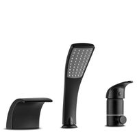 Bateria wannowa 3 otworowa prysznicowa wodospad czarna - Yoka