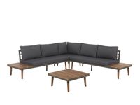 Zestaw ogrodowy drewniany 5-osobowy szary CORATO