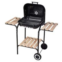 grill węglowy na kółkach z półkami kinghoff kh-2034
