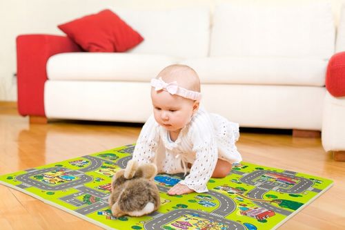 GRUBE PUZZLE PIANKOWE DUŻA MATA PODŁOGOWA EDUKACYJNA 90x90 ULICE MIASTO na Arena.pl