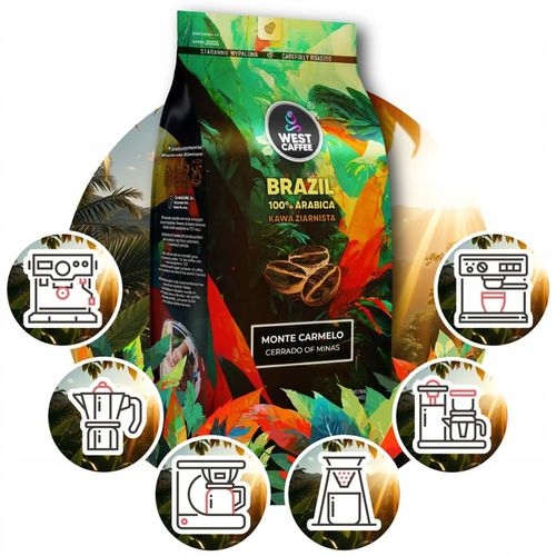 Kawa ziarnista Brazylia 1kg Świeżo Palona - 100% Arabica - Monte Carmelo na Arena.pl