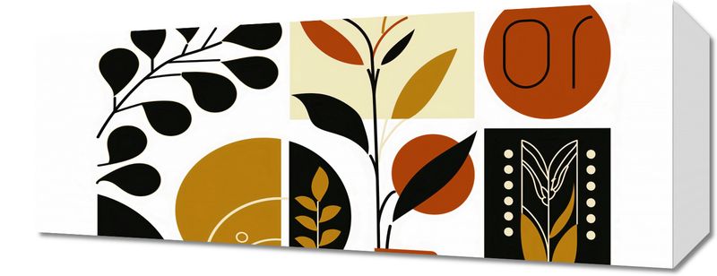 Obraz 50x20cm Kolaż Botaniczny zdjęcie 1