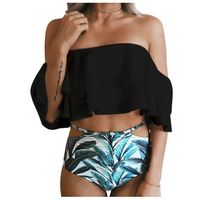 Kostium kąpielowy strój bikini dwuczęściowe hiszpanka figi wysoki stan s