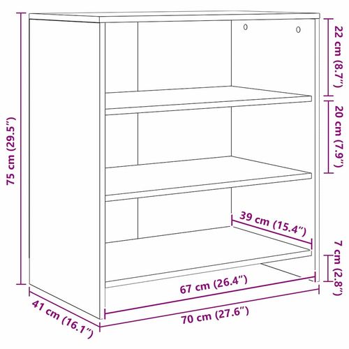 Bufet 3 pcs Czarny dąb 70 x 41 x 75 cm Materiał drewnopochodny na Arena.pl