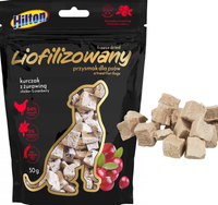 HILTON Liofilizowany KURCZAK 94% i ŻURAWINA przysmak psa monoproteinowy 50g