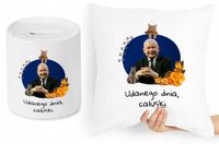 Jarosław Kaczyński Zestaw Poduszka + Skarbonka Z Nadrukiem Ze Zdjęciem