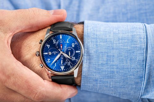 zegarek męski giewont chronograph sapphire czarno niebieski gw5630-a3 na Arena.pl
