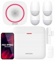 Alarm Bezprzewodowy Zestaw Hikvision WiFi Centrala 4x PIR Kontaktron Syrena