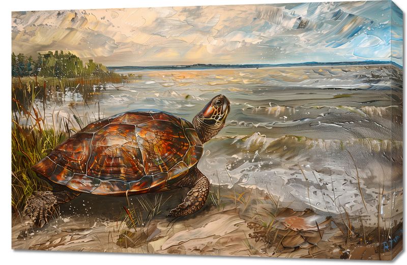 Obraz 90x60cm Nadmorski Żółw zdjęcie 1