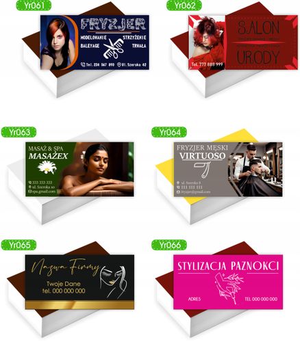 Wizytówki firmowe reklamowe 200szt SALON URODY duży wybór wzorów na Arena.pl