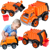 Pojazd Śmieciarka Zestaw Kosz Na Śmieci Ruchoma Pokrywa Kontener 1752