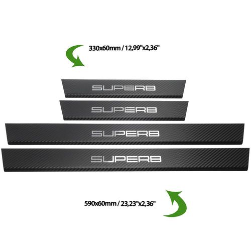 Listwa progowa SKODA SUPERB MK3 Stal nierdzewna 304 carbon 4szt na Arena.pl