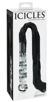 pipedream icicles no. 38 - szklany model z rączką i paskami, 63 cm