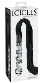 pipedream icicles no. 38 - szklany model z rączką i paskami, 63 cm