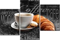 60 90CM OBRAZ 3 ELEM CZARNA KAWA ŚCIENNY DRUK PŁÓTNO