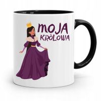 Kubek Czarny Dla Dziewczyny Żony Moja Królowa Z Nadrukiem Ze Zdjęciem