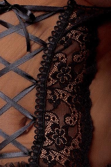 Bielizna-Marcelle Corset Black S/M - Casmir zdjęcie 2