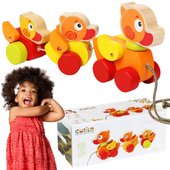 Drewniane Kaczuszki Kaczki Do Ciągnięcia Cubika Dla Dzieci 13722