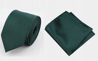 KRAWAT męski zielony / butelkowa zieleń + POSZETKA