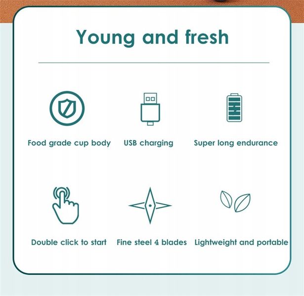 BLENDER KIELICHOWY MIKSER DO SMOOTHIE SOKÓW MINI zdjęcie 6