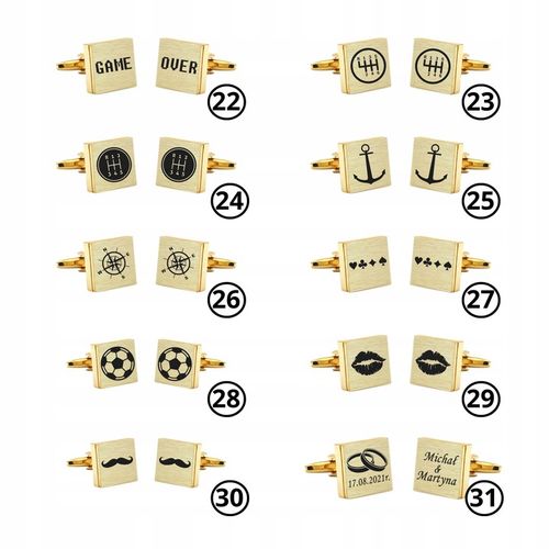 Spinki do mankietów koszuli z własną grafiką tekstem z grawerem na prezent na Arena.pl