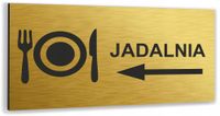 Tabliczka informacyjna TWÓJ TEKST NAPIS JADALNIA Tablica nierdzewna ZŁOTA