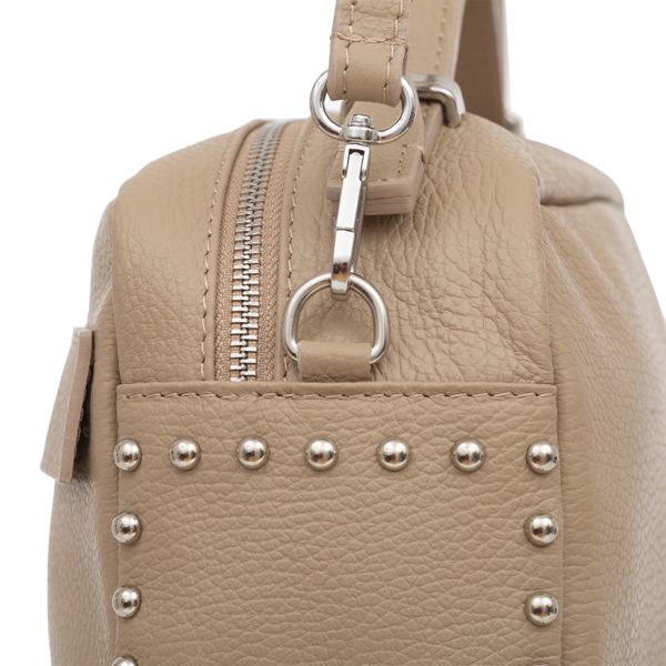 VERA PELLE torebka skórzana kuferek listonoszka z paskiem V167 camel zdjęcie 6