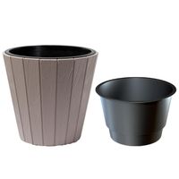 Doniczka z wkładem Woode 30 x h 28 cm  - Mocca
