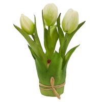 TULIPANY SILIKONOWE SZTUCZNE BUKIECIK KOMPOZYCJA BIAŁE