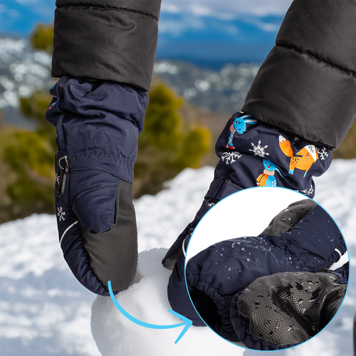 Rękawiczki Zimowe Jednopalczaste Granatowe Narciarskie Wodoodporne Rękawice na Arena.pl