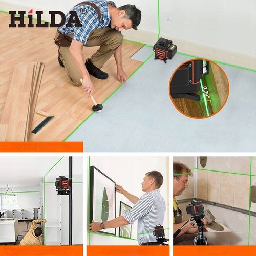 HILDA POZIOMICA 4D BLOKADA WAHADŁA LASER KRZYŻOWY STATYW 1,5 M 2 AKU na Arena.pl