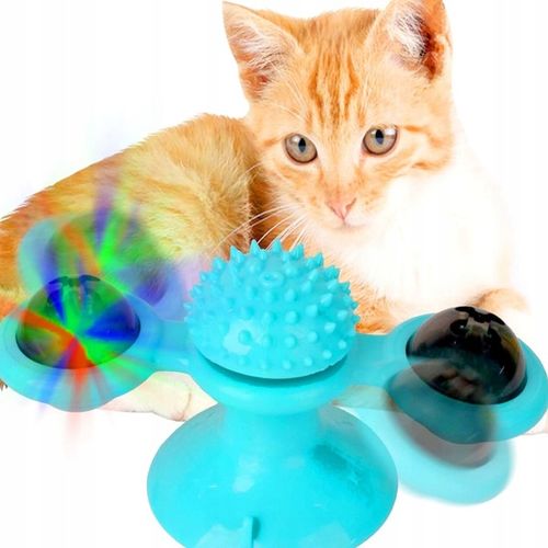 Gryzak z kocimiętką Interaktywna zabawka z przyssawką dla kota ŚWIECĄCA 360 na Arena.pl