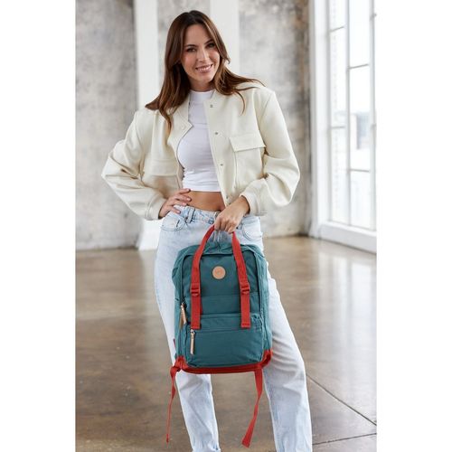 pojemny plecak miejski w turkusowo-pomarańczowym kolorze z przegrodą na Arena.pl