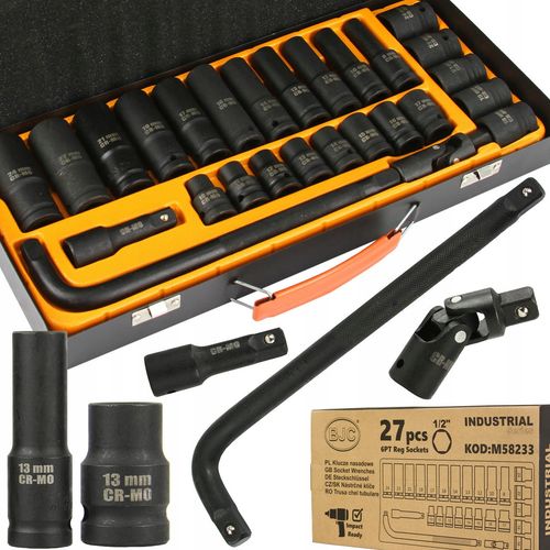 klucze nasadowe 1/2'' 27el. 6-kąt bjc 8-24mm na Arena.pl