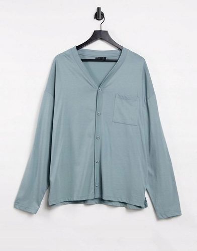 KOSZULKA NA GUZIKI OVERSIZE NIEBIESKA M A05 na Arena.pl