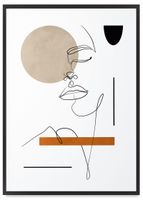 Plakat portret boho modern line 40x50 cm w czarnej ramie